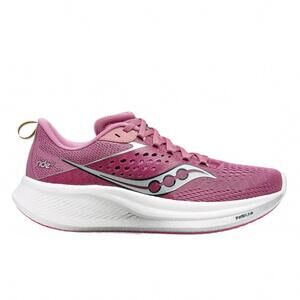 NEW SAUCONY women's ride 17 running shoe in orchid/silver